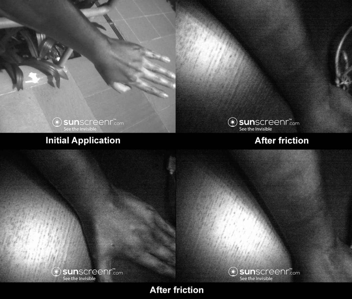 Initial application vs after friction